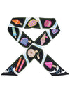 Funny Ice Cream Twilly Scarf Noir - HERMES - BALAAN 3