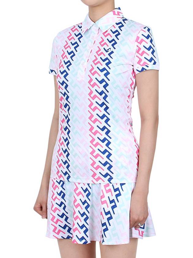 Hailey Painted Bridge Print Short Sleeve Polo Shirt - J.LINDEBERG - BALAAN 5