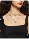 Mini Bas Relief Pendant Necklace Silver - VIVIENNE WESTWOOD - BALAAN.