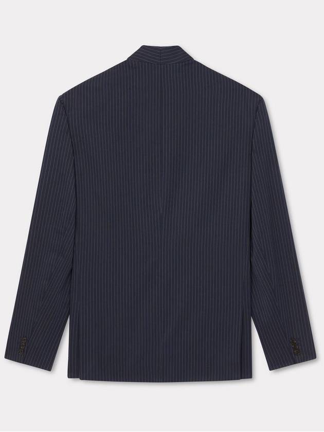 Striped Tailored Kimono Cotton Jacket Navy - KENZO - BALAAN 3