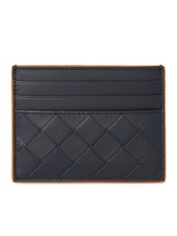 Intrecciato Leather Card Wallet Navy - BOTTEGA VENETA - BALAAN 1