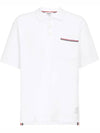 RWB Pocket Interlock Cotton Short Sleeve Polo Shirt White - THOM BROWNE - BALAAN 3