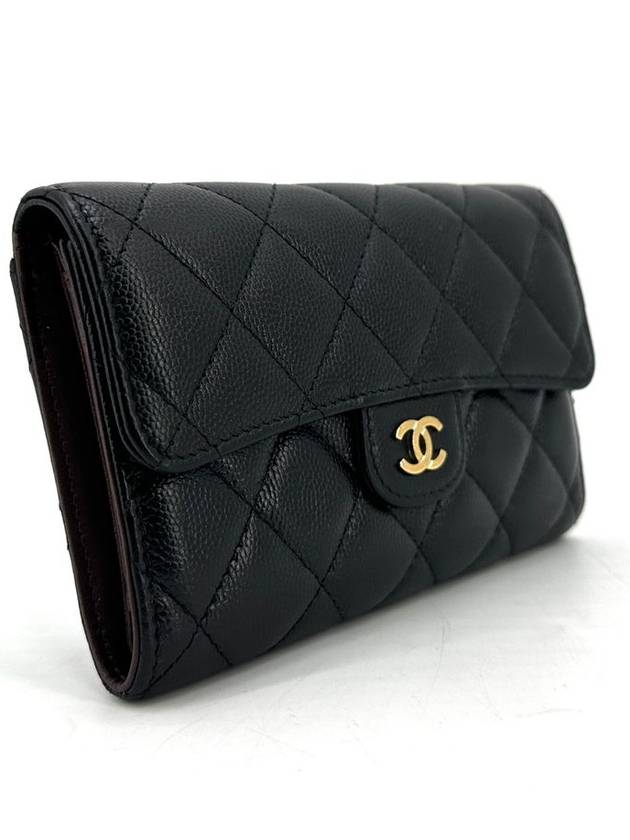 Classic caviar gold flap medium wallet - CHANEL - BALAAN 3