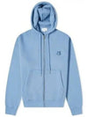 Bold Fox Head Patch Cotton Zip Up Hoodie Blue - MAISON KITSUNE - BALAAN 2