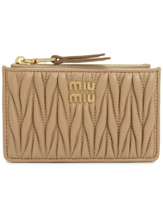 Matelasse leather card wallet beige - MIU MIU - BALAAN 2