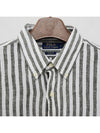 Logo Stripe Linen Long Sleeve Shirt Green - POLO RALPH LAUREN - BALAAN 9