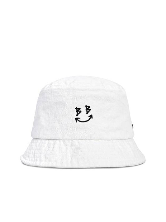 BBD Smile Logo Denim Bucket Hat White - BLACKBLOND - BALAAN 2