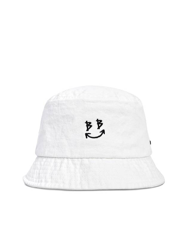 BBD Smile Logo Denim Bucket Hat White - BLACKBLOND - BALAAN 1