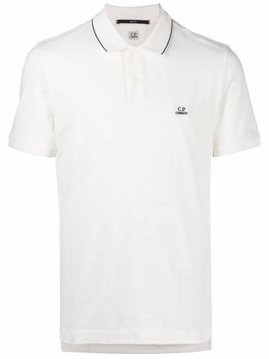 Men's Logo Short Sleeve Polo Shirt White - CP COMPANY - BALAAN 1