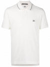 Men's Logo Short Sleeve Polo Shirt White - CP COMPANY - BALAAN 1