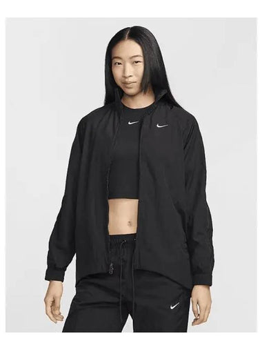 Sportswear Collection Women s Oversized Rippled Zipper Jacket Black White FV7536 010 739390 - NIKE - BALAAN 1