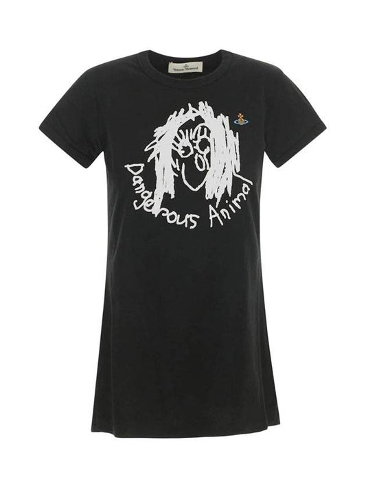 Animal Print Short Sleeve T-Shirt Black - VIVIENNE WESTWOOD - BALAAN 1