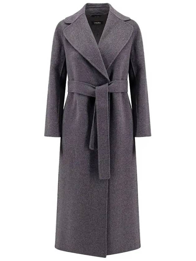 Max Mara S Women POLDO Virgin Wool Coat Gray 2429016043600 023 - S MAX MARA - BALAAN 1