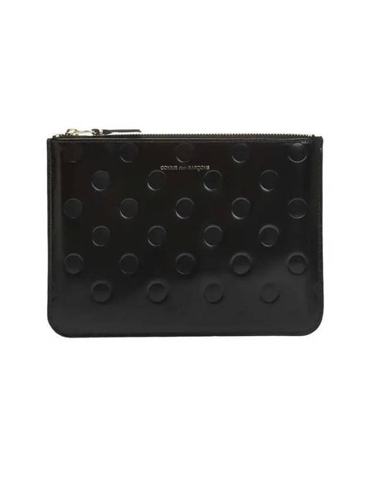 COMME des GARCONS Men s Wallet Tote Pattern Shiny Leather Small Pouch SA5100NE 0 BLACK - COMME DES GARCONS - BALAAN 1