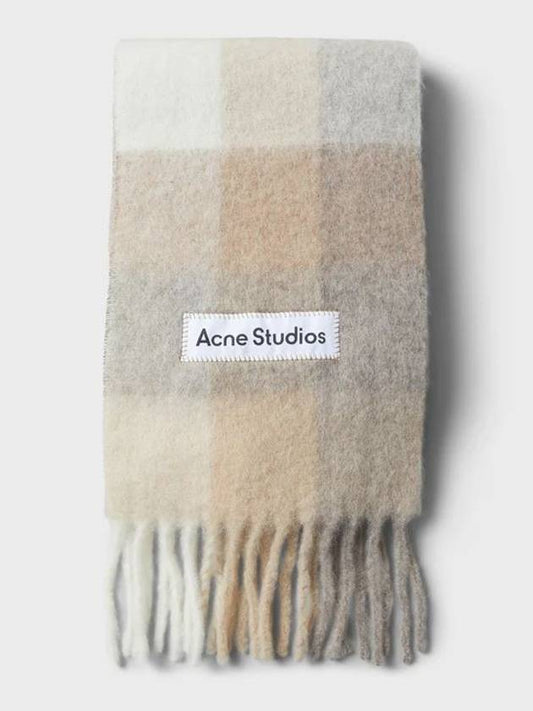 Check Mohair Muffler White Beige - ACNE STUDIOS - BALAAN 2