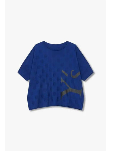 Yohji Yamamoto Y s Dot Jacquard Soft Knit Top Blue - YOHJI YAMAMOTO - BALAAN 1