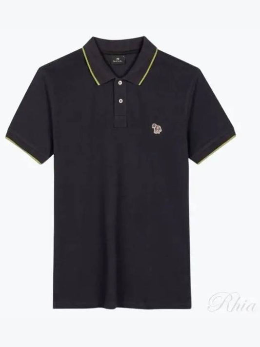 Regular Fit Zebra Wappen Short Sleeve Polo Shirt Navy - PAUL SMITH - BALAAN 2