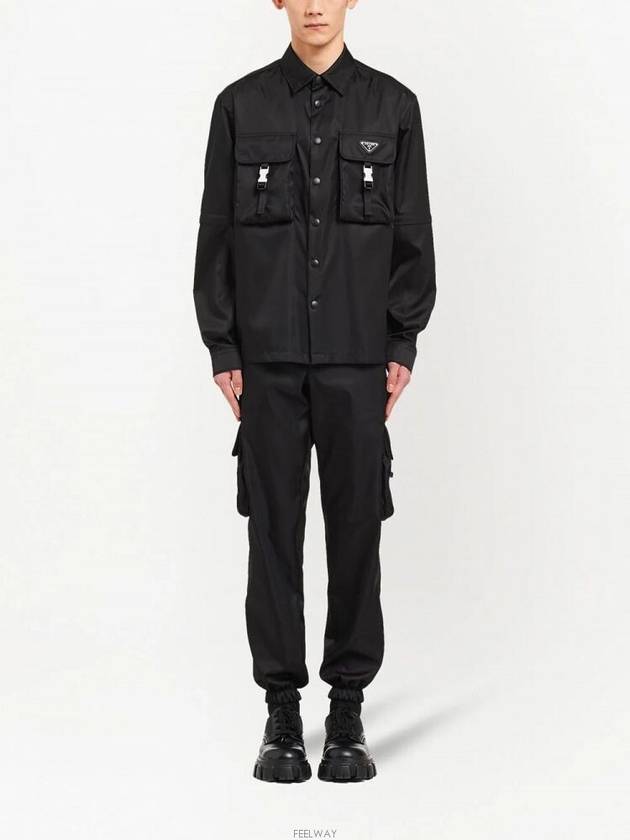 Re-Nylon Shirt Jacket Black - PRADA - BALAAN 4