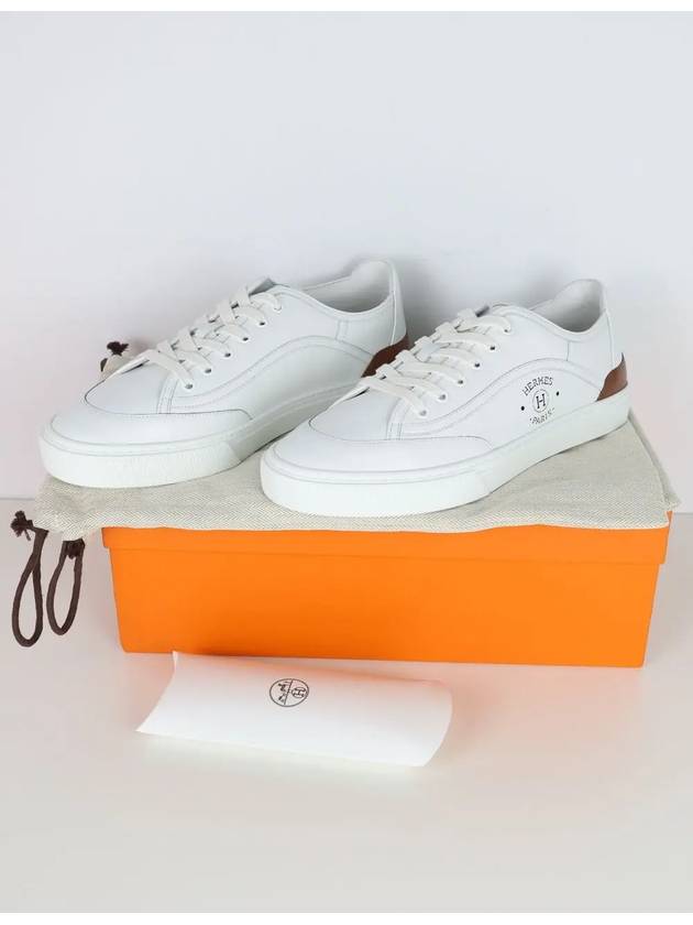 Get Leather Low Top Sneakers White - HERMES - BALAAN 7