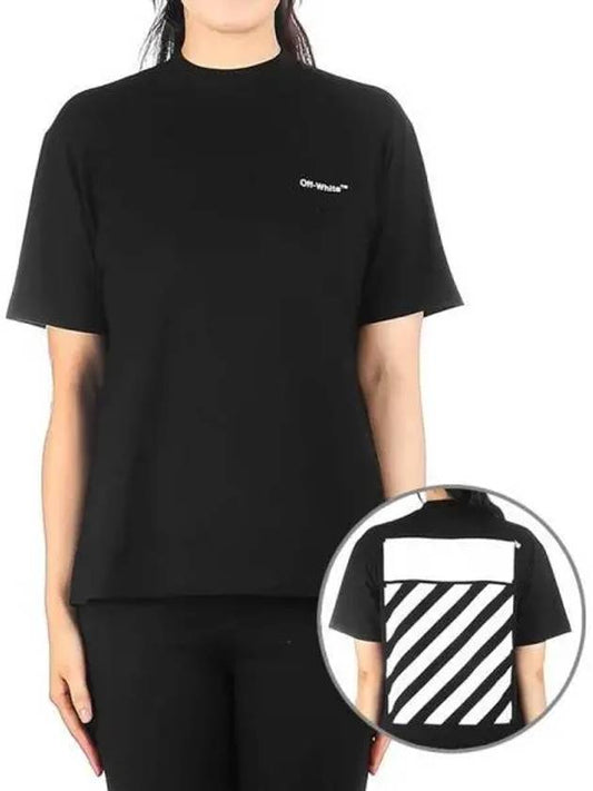 Diagonal Print Short Sleeve T-Shirt Black - OFF WHITE - BALAAN 2