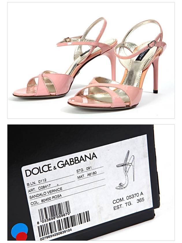 DP Sale C08417 A6180 80400 Pink Enamel Sandals - DOLCE&GABBANA - BALAAN 6