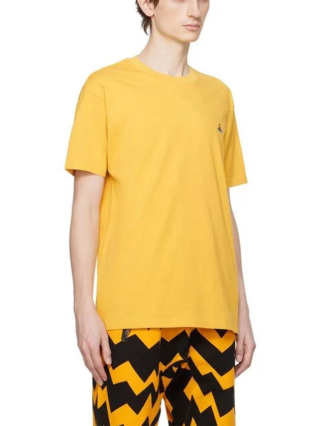 ORB Logo Cotton Short Sleeve T-Shirt Yellow - VIVIENNE WESTWOOD - BALAAN 3