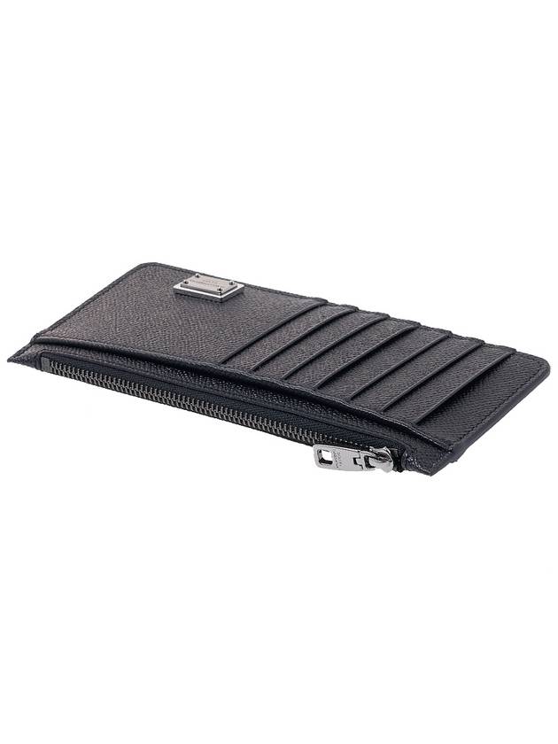 Logo Tag Calfskin Card Wallet Black - DOLCE&GABBANA - BALAAN 5