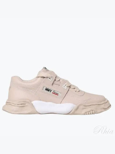 24 A08FW702 Beige Parker OG Sole Leather Low Sneakers - MIHARA YASUHIRO - BALAAN 1