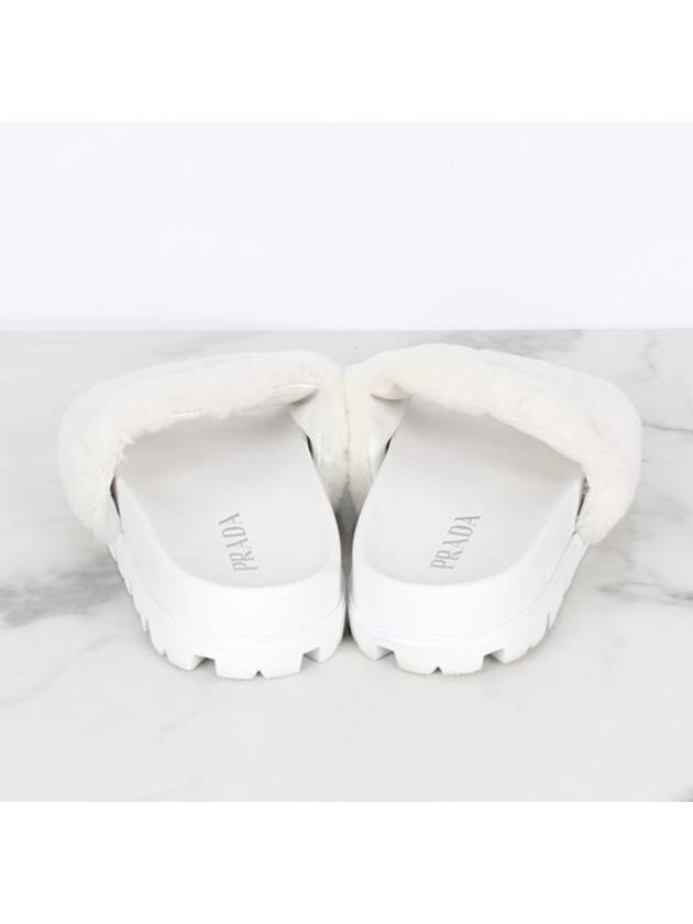 Triangle logo shearling fur slippers 36 5 235 - PRADA - BALAAN 3