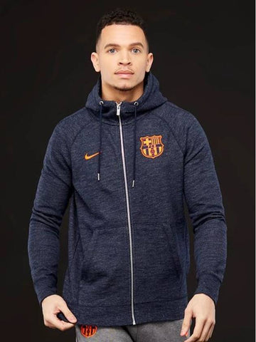 01886697473X BarcelonaAuthentic Hooded Zip Jacket 17 18 SeasonNavy - NIKE - BALAAN 1