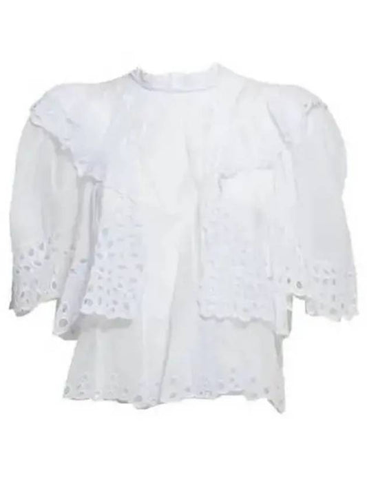 Katia Ruffled Broderie Anglaise Cotton Blouse White - ISABEL MARANT - BALAAN 1