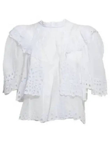 Katia Ruffled Broderie Anglaise Cotton Blouse White - ISABEL MARANT - BALAAN 1