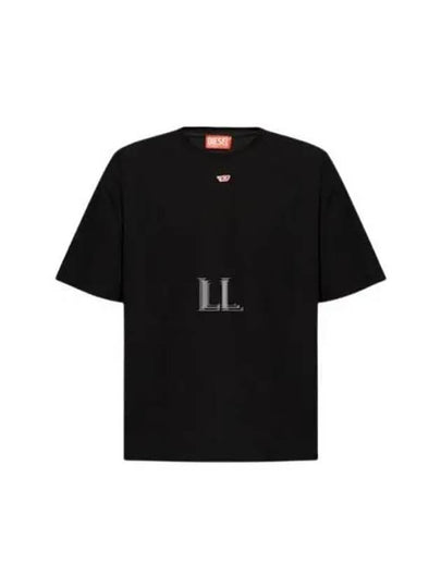 Embroidered D Patch Short Sleeve T-Shirt Black - DIESEL - BALAAN 2