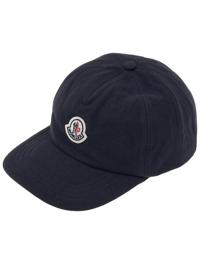 Fleece Logo Patch Cotton Baseball Ball Cap Navy - MONCLER - BALAAN 2