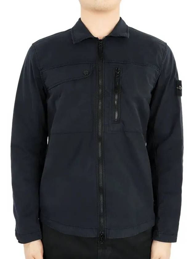 Supima Cotton Twill Stretch-TC Jacket Navy Blue - STONE ISLAND - BALAAN 2