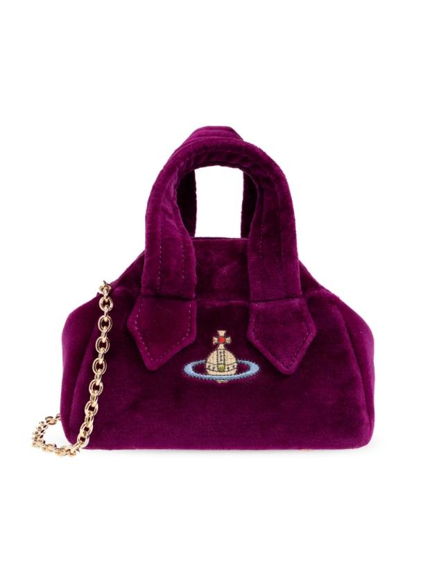 Women s Shoulder Bag Vivienne Westwood Velvet Frame Purple - VIVIENNE WESTWOOD - BALAAN 2