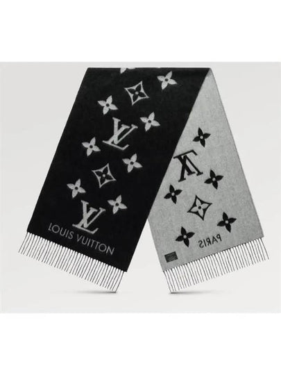 Reykjavik Monogram Cashmere Scarf Black - LOUIS VUITTON - BALAAN 2