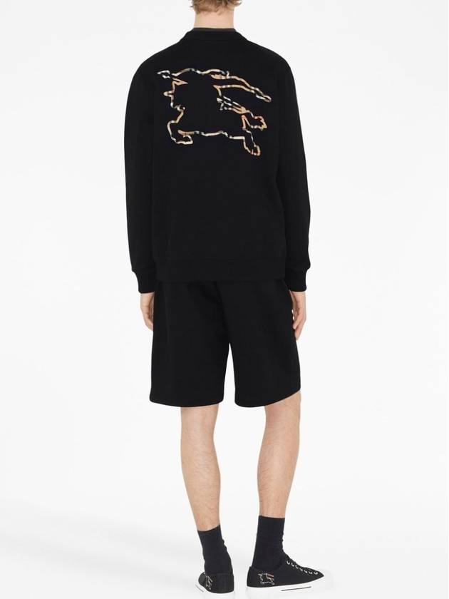 Check EKD Cotton Sweatshirt Black - BURBERRY - BALAAN 5