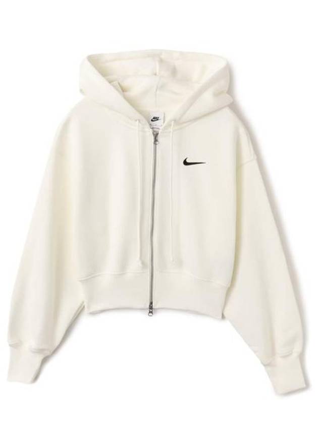 Sportswear Phoenix Fleece Crop Zip-Up Hoodie White - NIKE - BALAAN 2