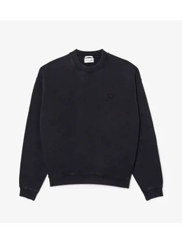 Men s Garment Dying Crew Neck Pullover Black - LACOSTE - BALAAN 1