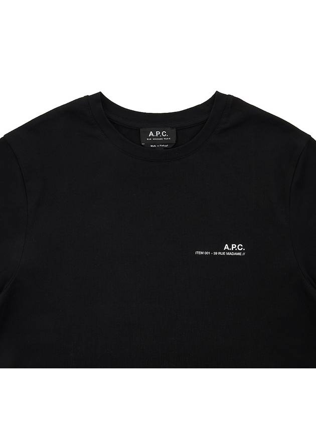 Men's Item Logo Cotton Short Sleeve T-Shirt Black - A.P.C. - BALAAN 4