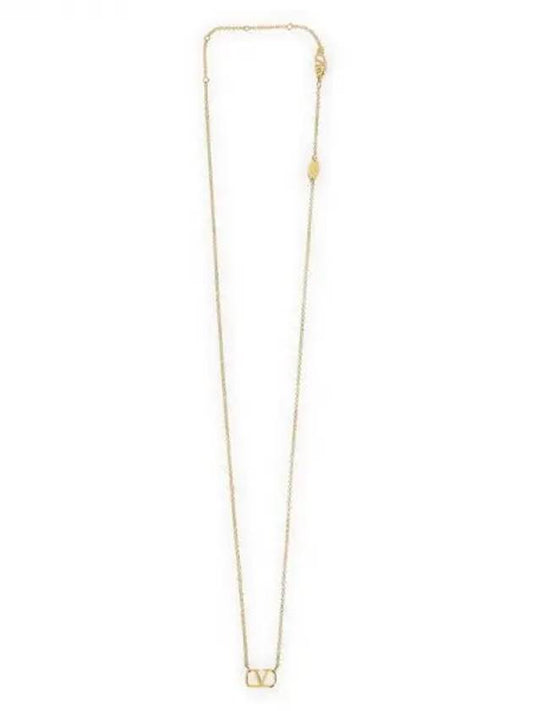 Women's V Logo Signature Metal Necklace Gold - VALENTINO - BALAAN 2