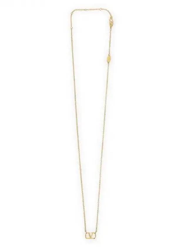 Women's V Logo Signature Metal Necklace Gold - VALENTINO - BALAAN 2