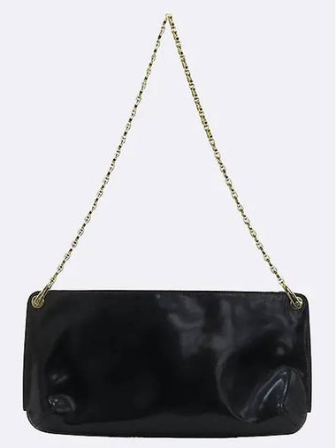 Ferragamo 21 1853 Black Leather Chain Pouch Shoulder Bag - SALVATORE FERRAGAMO - BALAAN 1