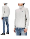 Fox Head Patch Turtleneck Knit Top Light Grey Melange - MAISON KITSUNE - BALAAN 2