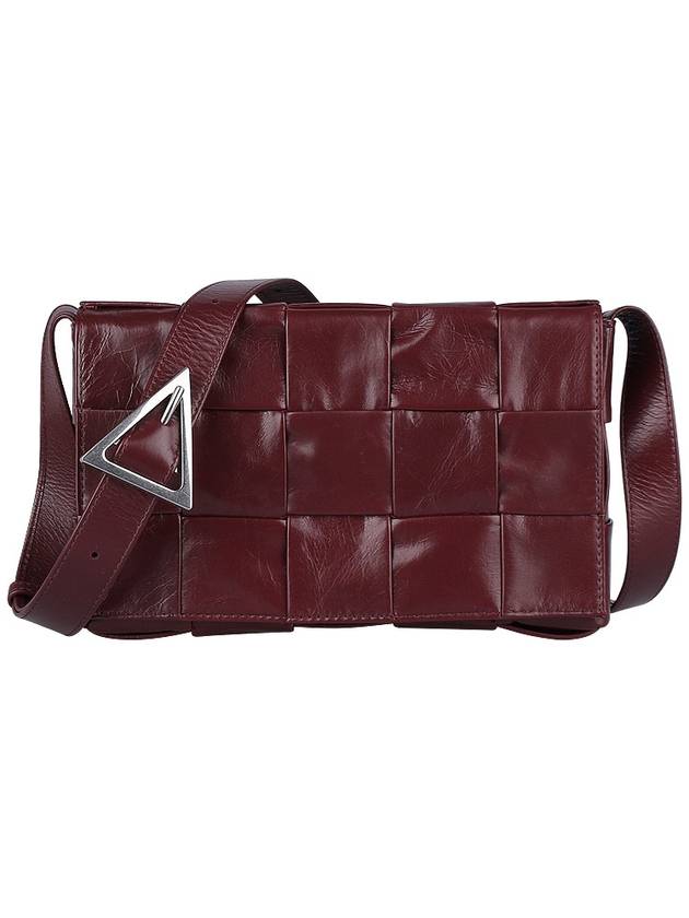 Intrecciato Triangle Buckle Cassette Cross Bag Red - BOTTEGA VENETA - BALAAN 3