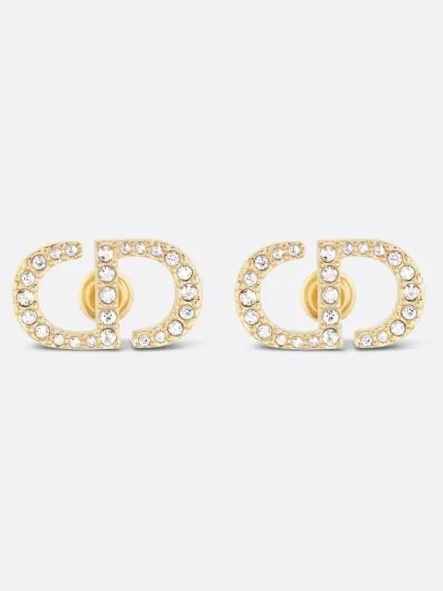 Petit CD Stud Crystal Earrings Gold - DIOR - BALAAN 2