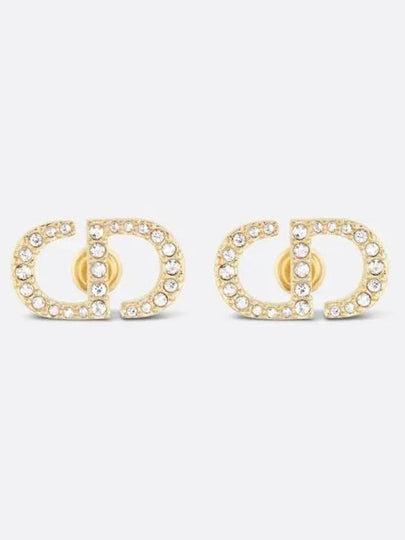 Petit CD Stud Crystal Earrings Gold - DIOR - BALAAN 2