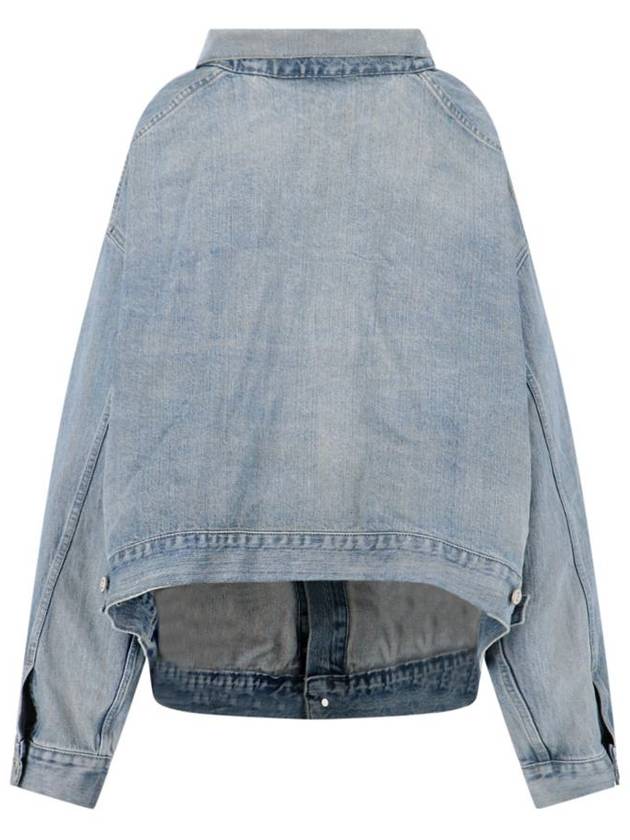 Off-Shoulder Denim Jacket Blue - BALENCIAGA - BALAAN 3