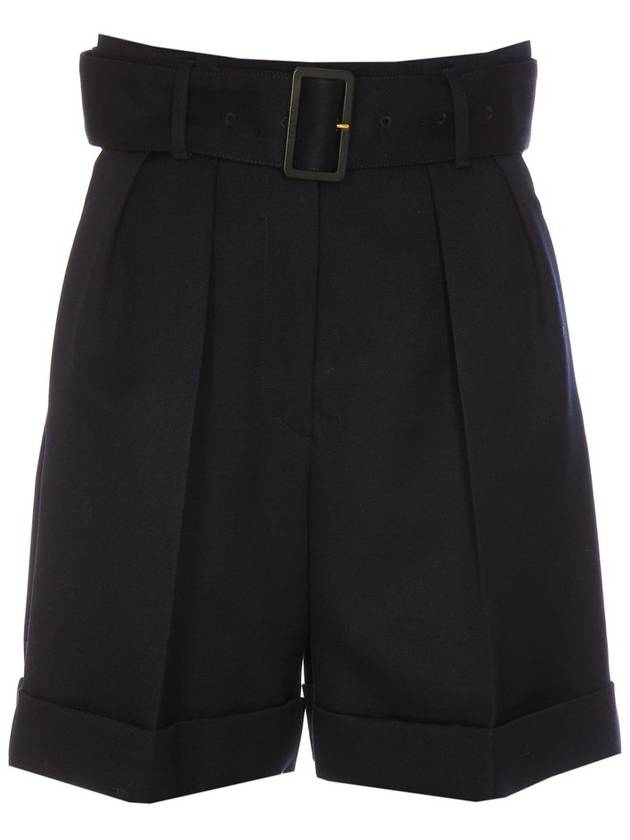 Belted Wool Gabardine Shorts Black - GOLDEN GOOSE - BALAAN 1